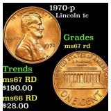 1970-p Lincoln Cent 1c Grades GEM++ Unc RD