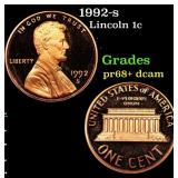 1992-s Proof Lincoln Cent 1c Grades GEM++ Proof De