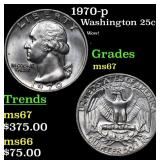 1970-p Washington Quarter 25c Grades GEM++ Unc