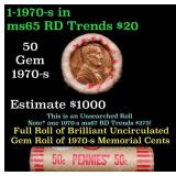 BU Shotgun Lincoln 1c roll, 1970-s 50 pcs Bank Wra