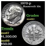 1970-p Roosevelt Dime 10c Grades GEM++ Unc