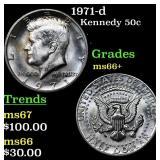 1971-d Kennedy Half Dollar 50c Grades GEM++ Unc