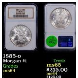 NGC 1885-o Morgan Dollar 1 Graded ms64 By NGC