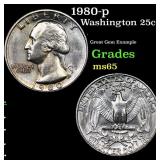 1980-p Washington Quarter 25c Grades GEM Unc