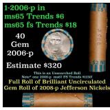 BU Shotgun Jefferson 5c roll, 2006-p 40 pcs Bank $