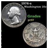 1974-s Proof Washington Quarter 25c Grades GEM++ P