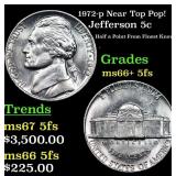 1972-p Jefferson Nickel Near Top Pop! 5c Graded GE