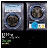1996-p Kennedy Half Dollar 50c ms63 PCGS