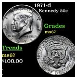 1971-d Kennedy Half Dollar 50c Grades GEM++ Unc