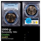 1996-p Kennedy Half Dollar 50c ms65 PCGS