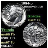 1984-p Roosevelt Dime 10c Grades Gem++ Full Bands