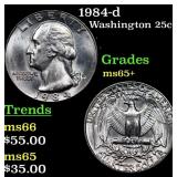 1984-d Washington Quarter 25c Grades GEM+ Unc