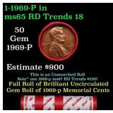 BU Shotgun Lincoln 1c roll, 1969-p 50 pcs Dunbar W
