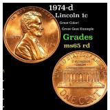 1974-d Lincoln Cent 1c Grades GEM Unc RD