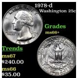 1978-d Washington Quarter 25c Grades GEM++ Unc