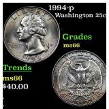 1994-p Washington Quarter 25c Grades GEM+ Unc