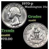 1970-p Washington Quarter 25c Grades GEM+ Unc
