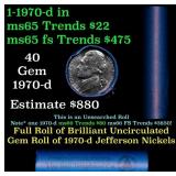 BU Shotgun Jefferson 5c roll, 1990-d 40 pcs Bank $