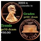 2001-s Proof Lincoln Cent 1c Grades GEM++ Proof De