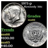 1971-p Kennedy Half Dollar 50c Grades GEM+ Unc