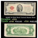 1928G $2 Red Seal United States Note Grades vf+