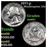 1971-p Washington Quarter 25c Grades GEM+ Unc