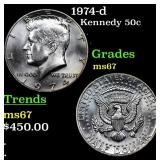 1974-d Kennedy Half Dollar 50c Grades GEM++ Unc