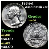 1984-d Washington Quarter 25c Grades GEM+ Unc