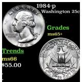 1984-p Washington Quarter 25c Grades GEM+ Unc