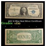 1957 $1 Blue Seal Silver Certificate Grades vf++