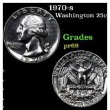 1970-s Proof Washington Quarter 25c Grades GEM++ P