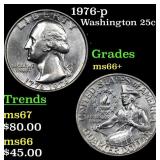 1976-p Washington Quarter 25c Grades GEM++ Unc
