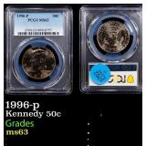 1996-p Kennedy Half Dollar 50c ms63 PCGS