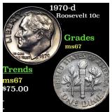 1970-d Roosevelt Dime 10c Grades GEM++ Unc