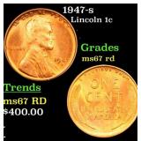 1947-s Lincoln Cent 1c Grades GEM++ Unc RD