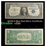 1957B $1 Blue Seal Silver Certificate Grades vf++
