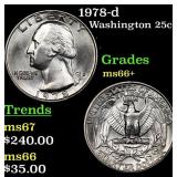 1978-d Washington Quarter 25c Grades GEM++ Unc