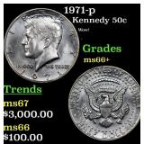 1971-p Kennedy Half Dollar 50c Grades GEM++ Unc