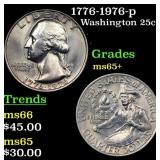 1776-1976-p Washington Quarter 25c Grades GEM+ Unc