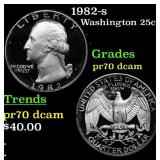 1982-s Proof Washington Quarter 25c Grades GEM++ P