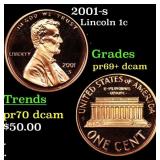 2001-s Proof Lincoln Cent 1c Grades GEM++ Proof De