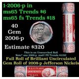 BU Shotgun Jefferson 5c roll, 2006-d 40 pcs Bank $