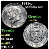 1971-p Kennedy Half Dollar 50c Grades GEM+ Unc