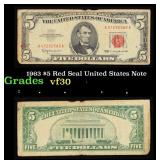 1963 $5 Red Seal United States Note Grades vf++