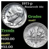 1971-p Roosevelt Dime 10c Grades GEM++ Unc