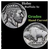 Hobo Buffalo Nickel 5c Grades Hand Carved