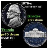 1976-s Proof Jefferson Nickel 5c pr70 dcam SEGS