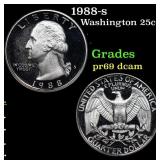 1988-s Proof Washington Quarter 25c Grades GEM++ P