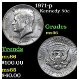 1971-p Kennedy Half Dollar 50c Grades GEM+ Unc