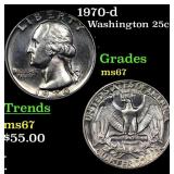 1970-d Washington Quarter 25c Grades GEM++ Unc